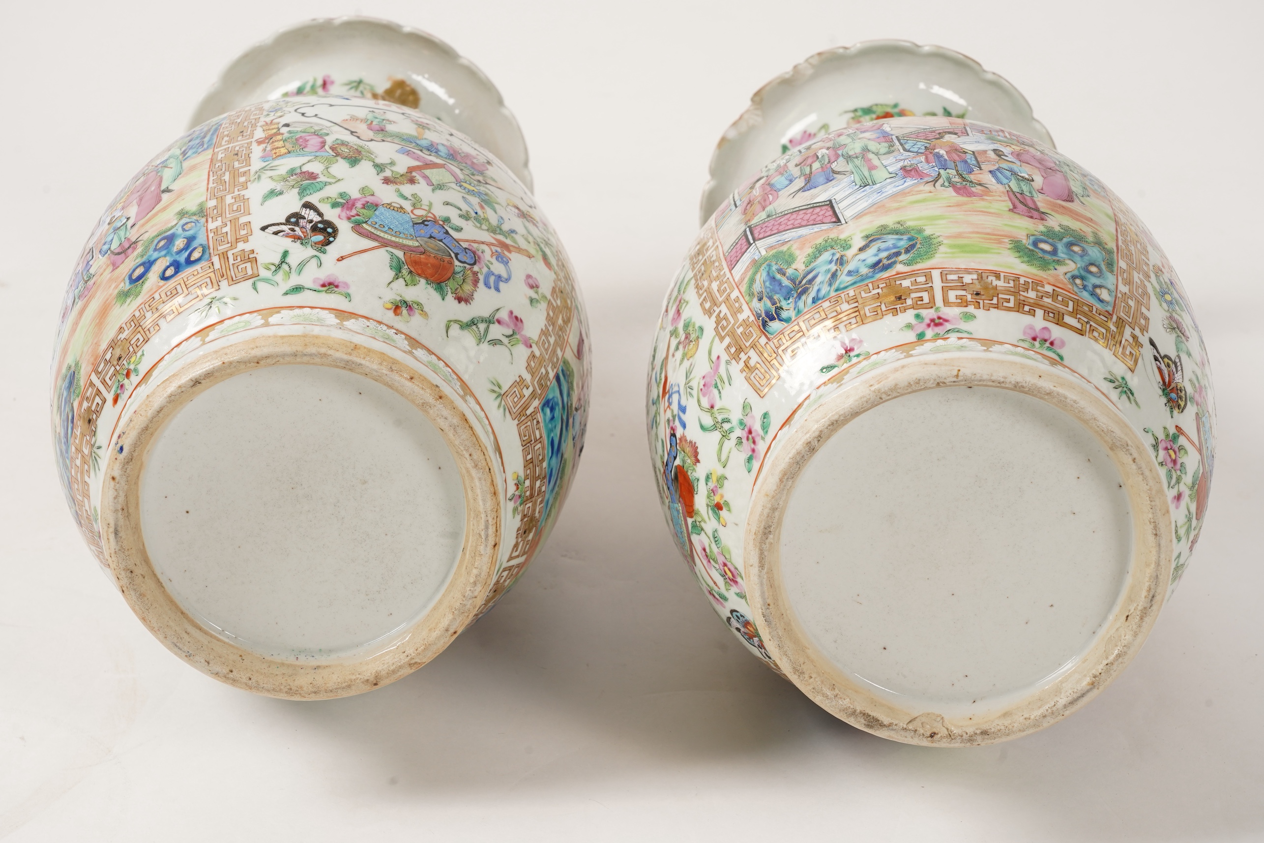 A pair of Chinese famille rose vases, Daoguang period, c.1830